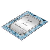 青いバラ及びダイヤモンドの結婚指輪の来客名簿 ノートブック (左側)