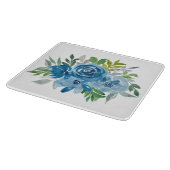 青いバラ水色 カッティングボード (角)
