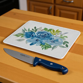青いバラ水色 カッティングボード