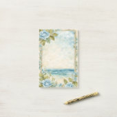 青いバラ海 ポストイット (デスク上)