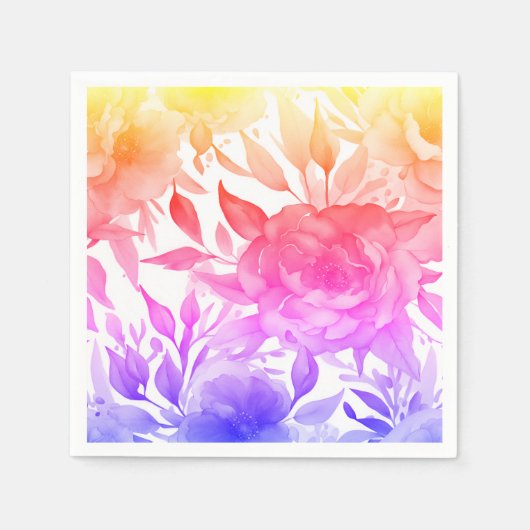 青いバラ紫の水色の開花 スタンダードカクテルナプキン (正面)