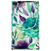 青いバラ紫の水色の開花 スモールペーパーバッグ (裏面)