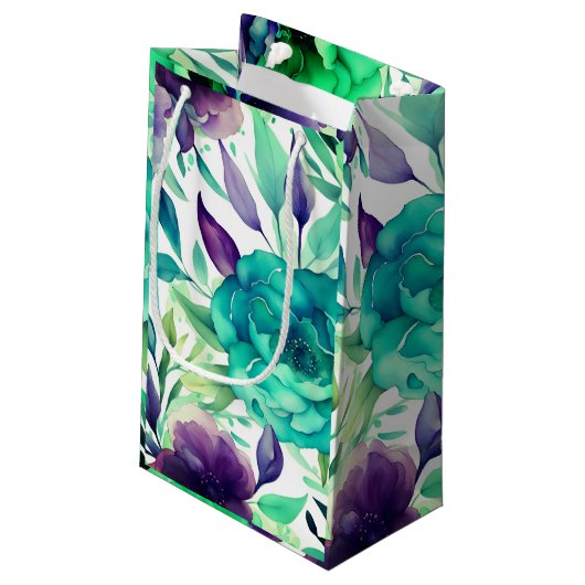 青いバラ紫の水色の開花 スモールペーパーバッグ (裏面アングル)