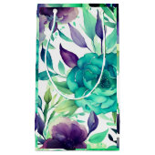 青いバラ紫の水色の開花 スモールペーパーバッグ (正面)