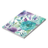 青いバラ紫の水色の開花 ノートパッド (回転)