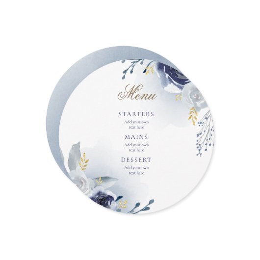 青いバラ結婚のメニュー メニュー (正面/裏面インサイチュ)