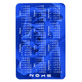 青いバラ花びら2018カレンダー マグネット (縦)