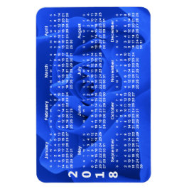 青いバラ花びら2018カレンダー マグネット