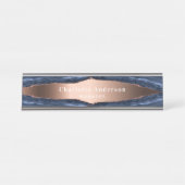 青いバラ金ゴールドの大理石名のタイトル デスクネームプレート (正面)