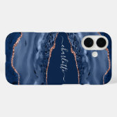 青いバラ金ゴールドを生成する大理石名スクリプト Case-Mate iPhoneケース (裏面 (横))