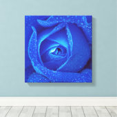 青いバラ キャンバスプリント (インサイチュ (ウッドフロア))