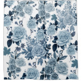 青いバラ シャワーカーテン (正面)