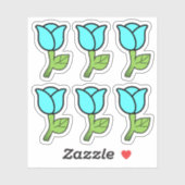 青いバラ シール (シート)