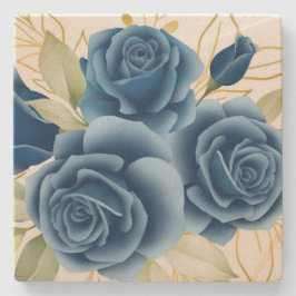 青いバラ ストーンコースター