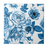 青いバラ タイル (正面)