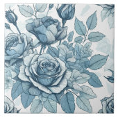 青いバラ タイル (正面)