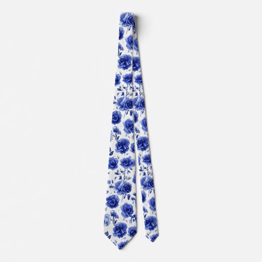 青いバラ ネクタイ (正面)