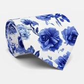 青いバラ ネクタイ (ロール)