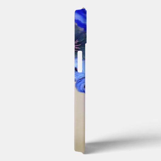 青いバラ、ピンクと白のアネモネの花のモノグラム Case-Mate iPhoneケース (裏面 / 右)