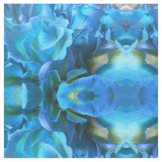 青いバラ ファブリック (クローズアップ)