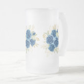 青いバラ フロストグラスビールジョッキ (正面右)