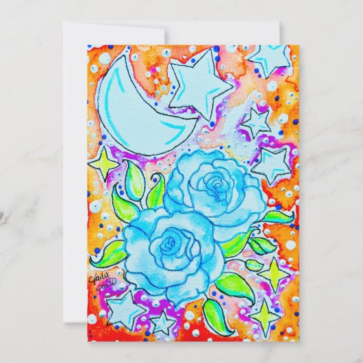 青いバラ 招待状 (裏面)
