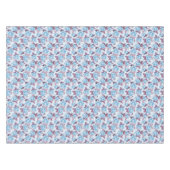 青いバラ。花柄 テーブルクロス (正面(横))