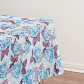 青いバラ。花柄 テーブルクロス (インサイチュ)