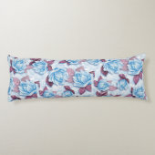 青いバラ。花柄 ボディピロー (裏面)