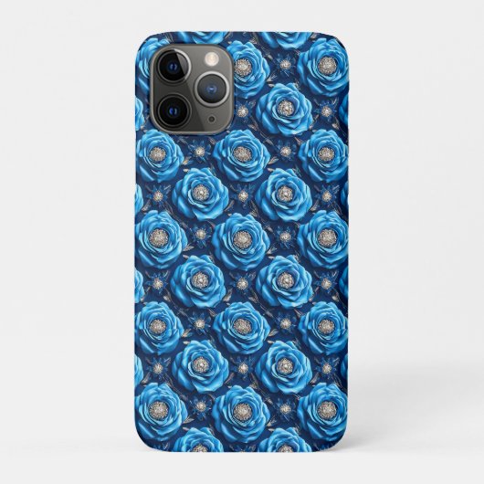 青いバラ 高級フラワーロマンティックデザイン🌹 Case-Mate iPhoneケース (裏)