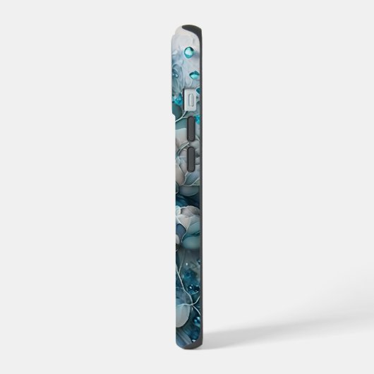 青いバラ iPhone 15ケース (左側面)