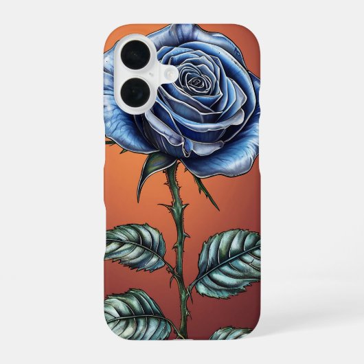 青いバラ iPhone 16ケース (裏面)