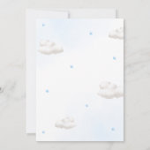 青いバルーンとテディベア男の子ベイビーシャワーInvi 招待状 (裏面)