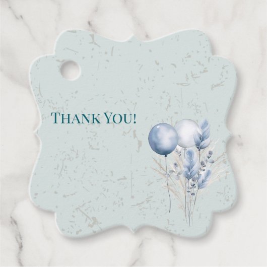 青いバルーンと背パターン（の模様が）ある景 フェイバータグ (正面)