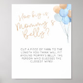 青いバルーンどのように大きいママの腹のサイン ポスター (正面)