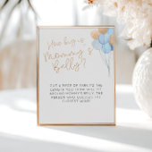 青いバルーンどのように大きいママの腹のサイン ポスター