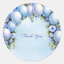 青いバルーンのシール