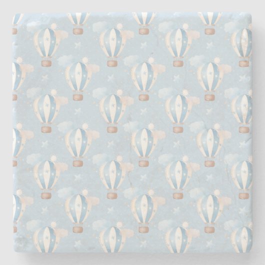 青いバルーンのパターン ストーンコースター (正面)