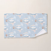 青いバルーンのパターン バスタオルセット (ハンドタオル)