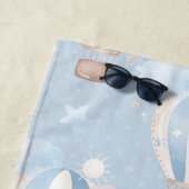 青いバルーンのパターン ビーチタオル (インサイチュ)