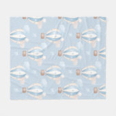 青いバルーンのパターン フリースブランケット (正面(横))