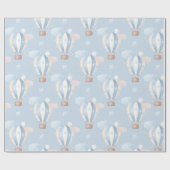 青いバルーンのパターン ラッピングペーパー (フラット)