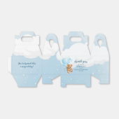 青いバルーンのビーフボックス付きテディベア フェイバーボックス (折り畳みなし)