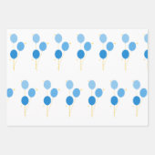 青いバルーンのラッピング紙 ラッピングペーパーシート (正面2)