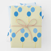 青いバルーンのラッピング紙 ラッピングペーパーシート (インサイチュ)