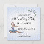 青いバレエのバースデーパーティー招待状 招待状 (正面)