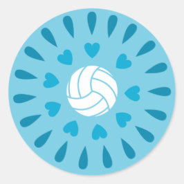 青いバレーボール万華鏡のように千変万化するパターンパターン ラウンドシール
