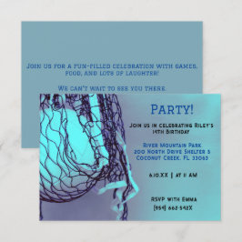 「青いバレーボール誕生日」 招待状