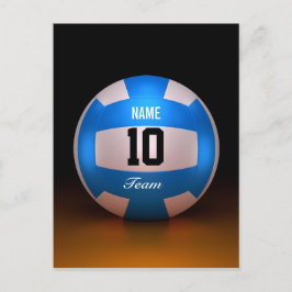 青いバレーボール スポーツ ポストカード