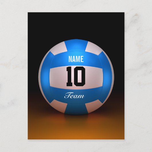 青いバレーボール スポーツ ポストカード (正面)